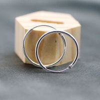 wholesale 990 Sterling Silver Minimalist Smooth Unisex Hoop Earrings-A pair of small trumpets with an outer diameter of 16mm