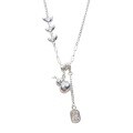 wholesale Silver S999 Maker's Wheat Straw Gourd Auspicious Plain Silver Tassel Necklace Fashionable and Unique Ethnic Style Versatile Collarbone Chain-0-4