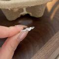 wholesale S925 Sterling Silver New Women's Love Heart Ring Korean Style Luxury Minimalist Exquisite Stone-Inlaid Band High-End-0-5