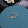 wholesale 14k Gold Plated Sterling Silver Adjustable Micro-Paved Zircon Floral Chain Ring Set-0-3