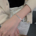 wholesale S925 Sterling Silver Filta Rectangular Plate Bracelet for Women, Korean Style Retro Charm Sexy Internet Celebrity Simple and Unique Jewelry Accessory-0-3