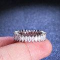 S925 Silver Full-Cut Moissanite Marquise Women's Stackable Ring Factory Direct Live-0-0