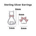 wholesale 925 Sterling Silver Cartoon Cat Ear Studs, Hypoallergenic, Versatile, Small And Exquisite, High-end Ins Style, No Need To Remove-0-10