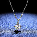 Sterling Silver Pendant with 1-Carat Moissanite, Four-Prong Necklace for Women-0-2