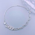 wholesale S925 Sterling Silver Maker's Lucky Geometric Letter Bracelet with Diamond Accents for Women, Fashionable and Niche Design Jewelry-0-0