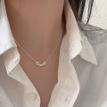 wholesale S925 Sterling Silver Minimalist Smile Pendant Necklace for Women, Small and Fresh Design, New TikTok Viral Trendy Layering Chain-0-3