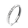 wholesale S925 Sterling Silver Line Romantic English Letter Sentence Couple Rings Korean Style Ins Versatile Ring-0-4