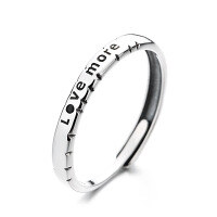 wholesale S925 Sterling Silver Line Romantic English Letter Sentence Couple Rings Korean Style Ins Versatile Ring-640J/B model: approximately 2.3g opening adjustable