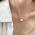 wholesale S925 Silver Nalan Fresh Sweet Ins Style Niche Design Rose Baroque Pearl Necklace Y02079-0-1
