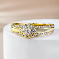 wholesale S925 Silver Gold Plated Vintage French Floral Euro-American Ins Minimalist Style Ring Band for Dropshipping-R925 Gold 6