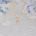 wholesale S925 silver-plated 14K gold Australian opal necklace with a fashionable and minimalist snowflake design-0-3