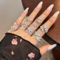 wholesale S925 Sterling Silver INS Style Viral Ring for Women, High-End Leaf Twisting Design, Niche Luxury Flower Ring-0-2