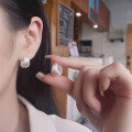 wholesale S925 silver fashionable minimalist U-shaped brushed matte European-style trendy design earrings ear clips-0-3