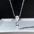 wholesale 925 silver plated with 18K gold iris flower necklace, elegant and versatile fashion retro water drop necklace-0-1