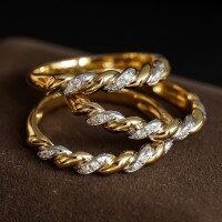 wholesale S925 Sterling Silver Red Elk All-Over Original Niche Twist Plating Gold Ring French Style Luxury Versatile Band-BZ0394-Gold-Platinum US Size 6