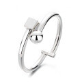 wholesale S925 Sterling Silver Korean-style Geometric Sphere Cube Open Design Minimalist Bracelet for Women-0-4