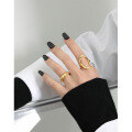 wholesale S925 Sterling Silver Korean Version INS Niche Design Minimalist Versatile Geometric Hollow-Out Irregular Open Ring for Women-0-2