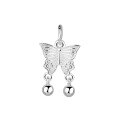 wholesale S925 Sterling Silver Butterfly Tassel Pendant, Cute Style DIY Handmade Cord Necklace Accessories Wholesale Supplier-0-6