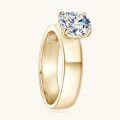 S925 Silver 18k Gold Plated 2ct D Color Moissanite Classic Minimalist Women's Ring Wholesale-0-2
