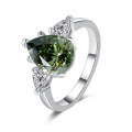 wholesale S925 Sterling Silver Cross-Border Wholesale 1-Carat Teardrop Pear-Shaped Moissanite Women's Ring Jewelry High-End Accessories-0-22