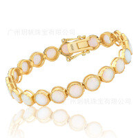 wholesale S925 Sterling Silver Cross-Border In-Stone Tennis Bracelet with Opal Inlay, Hip-Hop Style Bracelet, European and American Fashion Necklace, Amazon Best-Seller-3.0mm silver 6.5 inches