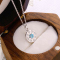 wholesale S925 Silver Druzy Necklace with a Light Luxury Hexagram Star Design and Surrounding Detailing-0-1