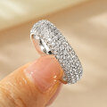 Metal Multi-Drill Round Zircon Fashion Ring Minimalist Geometric Design-0-0
