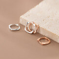wholesale S925 Silver Twisted Square Ear Clasps Korean Style Minimalist Small Summer Line Earrings M00803-0-0