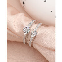 wholesale 925 Sterling Silver Pave Zirconia Ring for Women, Closed Couple Band, Engagement Wedding Simulation Diamond Ring, Gift for Girlfriend-40 points 925 silver No. 12