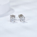 wholesale 925 Silver Classic Four-Prong Fashion Light Luxury Moissanite Stud Earrings, Live Supply Chain, Spot Wholesale 05-1 Carat-0-1