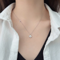 wholesale S925 Sterling Silver Korean and Japanese Women's Necklace, Minimalist and Stylish, Versatile, Forest-inspired Four-leaf Clover Chic Collarbone Chain-0-2