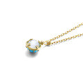 wholesale 14K/18K Gold Trendy Personalized Pendant with Natural Turquoise and White Crystal for Women, Direct Factory Source-0-4