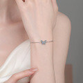 S925 Sterling Silver Full Moissanite Butterfly Bracelet, Sweet and Cute-0-2