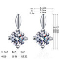 S925 Sterling Silver Moissanite Drop Earrings, Vintage Design-0-3