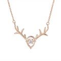 wholesale S925 Sterling Silver Maker's "Deer in Motion" Necklace, Fashion-Forward Minimalist Unique Niche Design Trendy Collarbone Chain-0-4