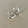 wholesale Sterling Silver European and American Cross-Border Earrings for Women, Minimalist Plain Geometric Design, High-Quality Polished Surface with Silver Ear Posts for Ear Care-0-2