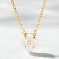 18K Rose Gold Plated Clover Mother-of-Pearl Necklace Set-0-0