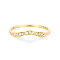 wholesale 18K Gold New Trend Fresh and Simple Line Ring for Women 9K Rose Gold Jewelry Direct from Manufacturer-9K Rose Gold-Moissanite 13#
