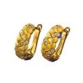 wholesale S925 Gold-Plated Wheat Weave Brushed Ear Clasp, Fashionable and Versatile for Daily Wear Available for Distribution-0-4