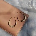 wholesale Metal minimalist oval hoop earrings vintage Hong Kong style ear accessories for women-0-0