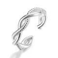 wholesale S925 Sterling Silver Stylish Line Wave Ring, Korean Trendy Design, Elegant and High-End, Wholesale Index Finger Rings-0-4