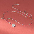 wholesale S925 silver fresh and sweet ins-style niche design ice crystal flower heart necklace Y02072-0-3