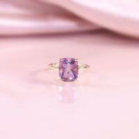 wholesale S925 sterling silver exaggerated 4-carat ring set with natural amethyst and topaz square cross-border large gemstone ring-4 carat natural amethyst ring  US size 6 (domestic size 13)