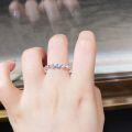 wholesale S925 Sterling Silver Bubble Ring with Inlaid Diamonds, Circular Row Ring, Simple Stackable and Versatile Diamond Ring, Zircon Ring for Wholesale-0-4