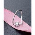 wholesale 925 Sterling Silver Zircon Petal Ring for Women, Minimalist Small Luxury Design with High-End Feel, Ins-style Floral Index Finger Ring Accessory-0-3