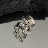 wholesale Metal geometric avocado wide band ring for men and women, retro fashion color-block lettering irregular hip-hop jewelry-xb1454--Avocado Ring (Black)