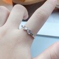 wholesale S925 Sterling Silver Fashion Hollowed-out Minimalist Bow Ring, Advanced Sweet Design Open Adjustable Ring for Gift-0-1