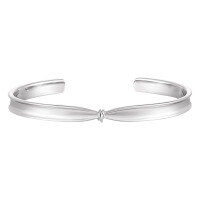 wholesale S925 Sterling Silver 277 Smooth Rope Knot Bracelet for Women Minimalist Style Small and Unique Ins Tie Rope Silver Bangle-Platinum 925 silver