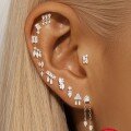 wholesale S925 Sterling Silver Flat Helix Ear Cuff With Zirconia, Geometric Plated With White Gold Ear Jewelry-0-1