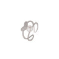 wholesale 925 Sterling Silver Freshwater Pearl Heart-shaped Ring for Women, Light Luxury High-end Sense, Personality and Elegance, Adjustable Index Finger Ring-0-4